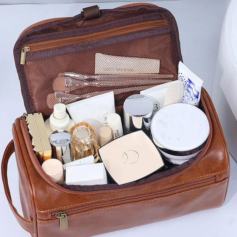 Trousse de toilette en cuir pour femme