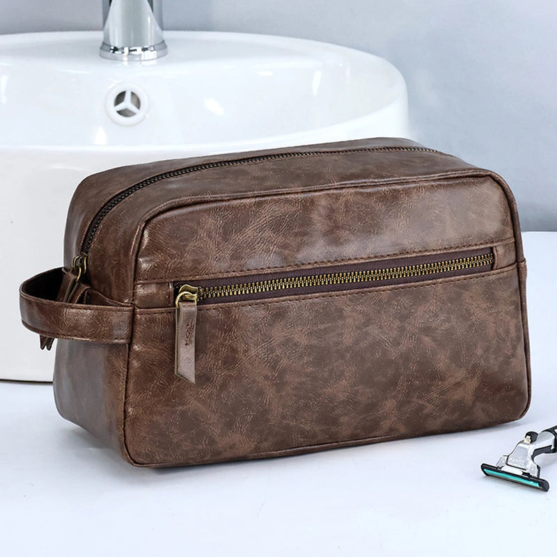 Trousse de toilette en cuir pour homme