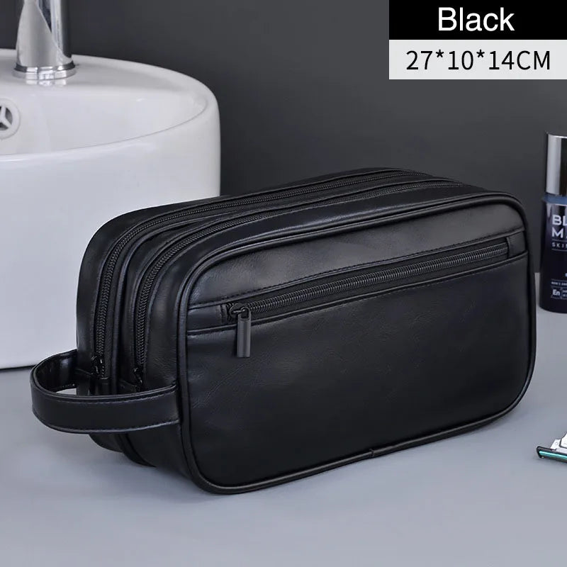 Trousse de toilette en cuir homme