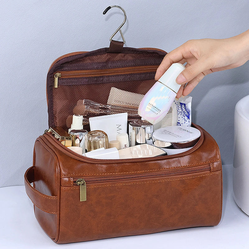 Trousse de toilette en cuir pour femme