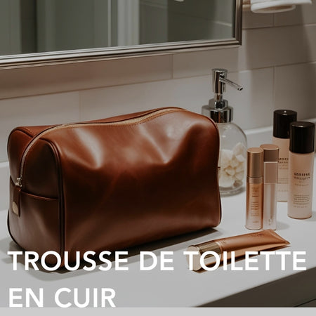 Trousse de toilette cuir